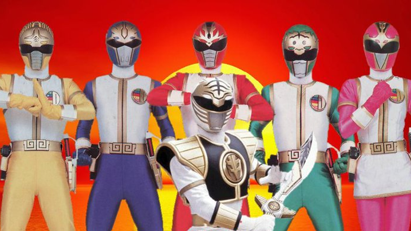 The Dairangers from left to Right: KirinRanger Kazu, TenmaRanger Shoji, RyuuRanger Ryo, KibaRanger Kou, ShishiRanger Daigo, and HououRanger Rin.